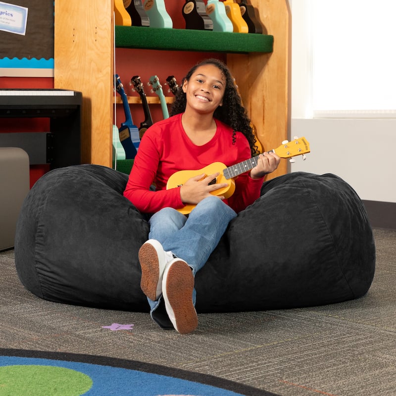 Jaxx 4' Lounger Bean Bag Chair - Black