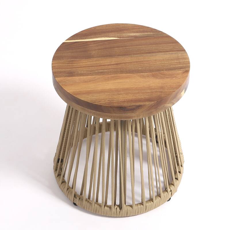 3-Piece Outdoor Patio Swivel Chair Set with Cushions and Side Table