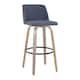 Option Blue Fabric/Round Black Footrest