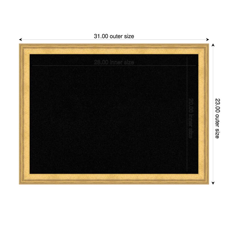 Owen Gold Wood Framed Cork Board - Bulletin Board, Organization Board, Pin Board - Black - 31 x 23 in