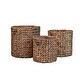 preview thumbnail 3 of 3, Handwoven Hyacinth Cylinder Nesting Baskets with Handles (Set 3)