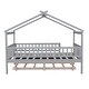 preview thumbnail 34 of 81, Wooden House Bed Frame with Trundle Bed