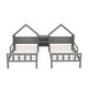preview thumbnail 13 of 26, Double Twin Size Platform Bed with Nightstand, House-Shape Headboard, Grey