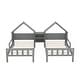 preview thumbnail 13 of 12, Minimalist Style Double Twin Size Platform Bed with House-shaped Headboard,Wood Frame and Built-in Nightstand