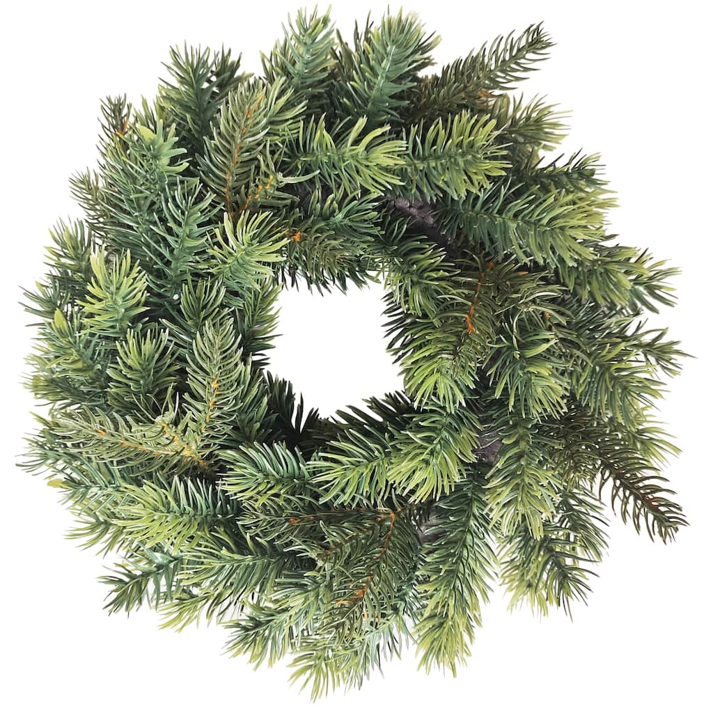 Green Pine Artificial Christmas Wreath, 11.75-Inch, Unlit