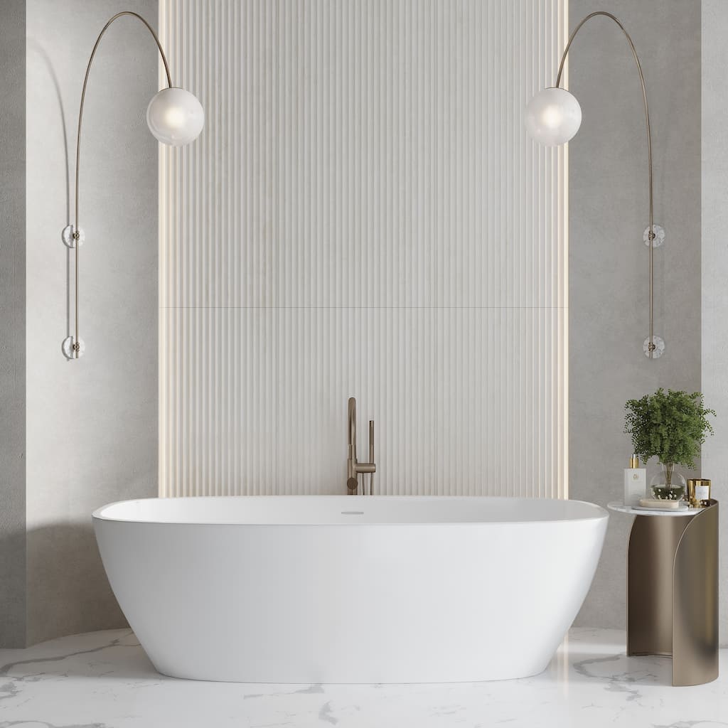 Terrain 24x48 White Beige Porcelain Large Format Fluted grooved Wall Tile (15.55 sq ft/case) - 2 Pack