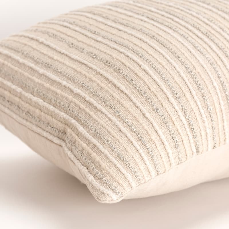 Rizzy Home Tonal Stripe Textured Solid Throw Pillow