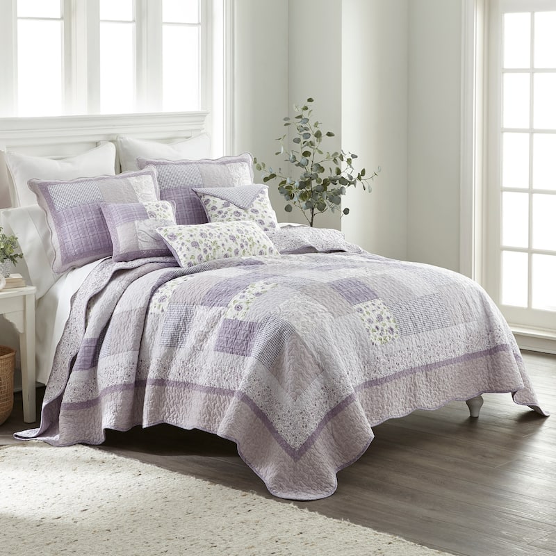 Donna Sharp Lavender Rose Cotton Quilt or Sham
