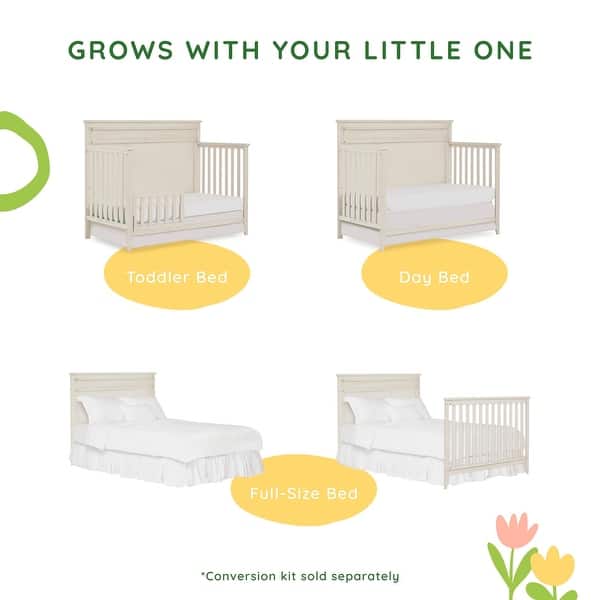dimension image slide 0 of 2, SweetPea Baby Bayfield Convertible Crib - Glazed Brush White