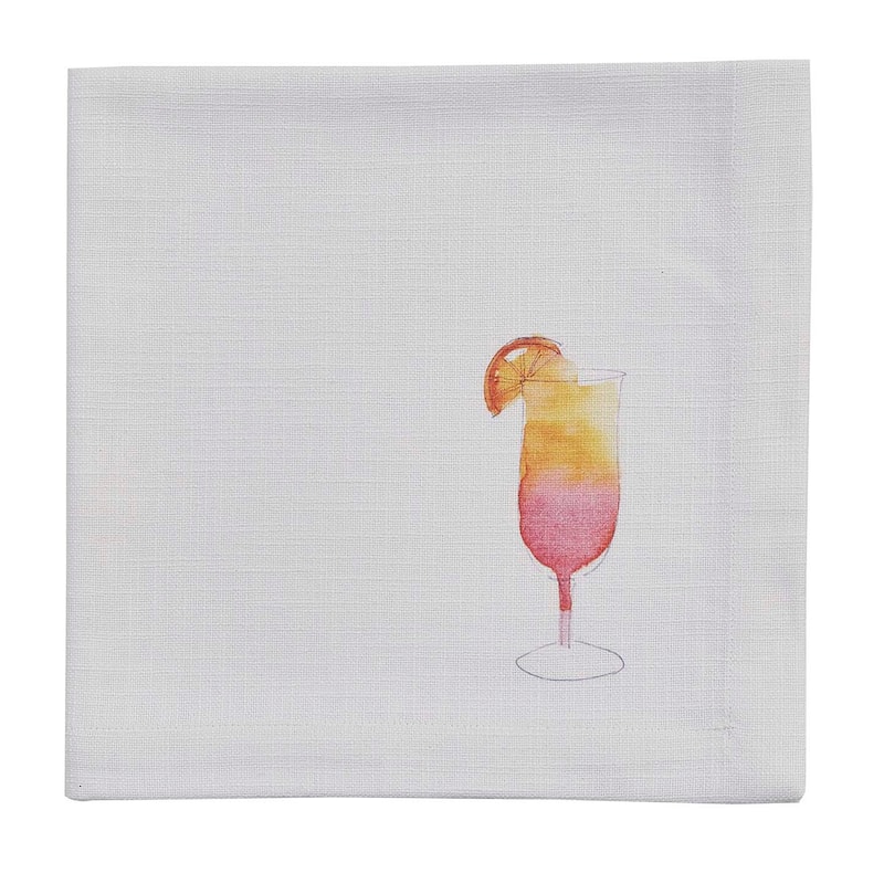 Split P White Tropical Sunrise Drink Napkin Set of 4 - 20" x 20"