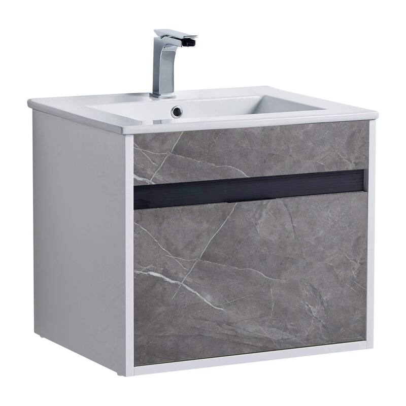 Fine Fixtures - Wall Mount Bathroom Vanity And Sink, Knob Free Design - Alpine Collection -