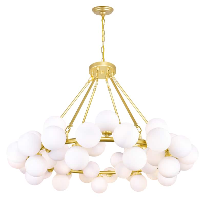 Arya 45 Light Chandelier With Satin Gold Finish - Satin Gold - Satin Gold