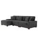 preview thumbnail 10 of 132, 118" W Corduroy L-shape Modular Sectional Sofa with Pillows