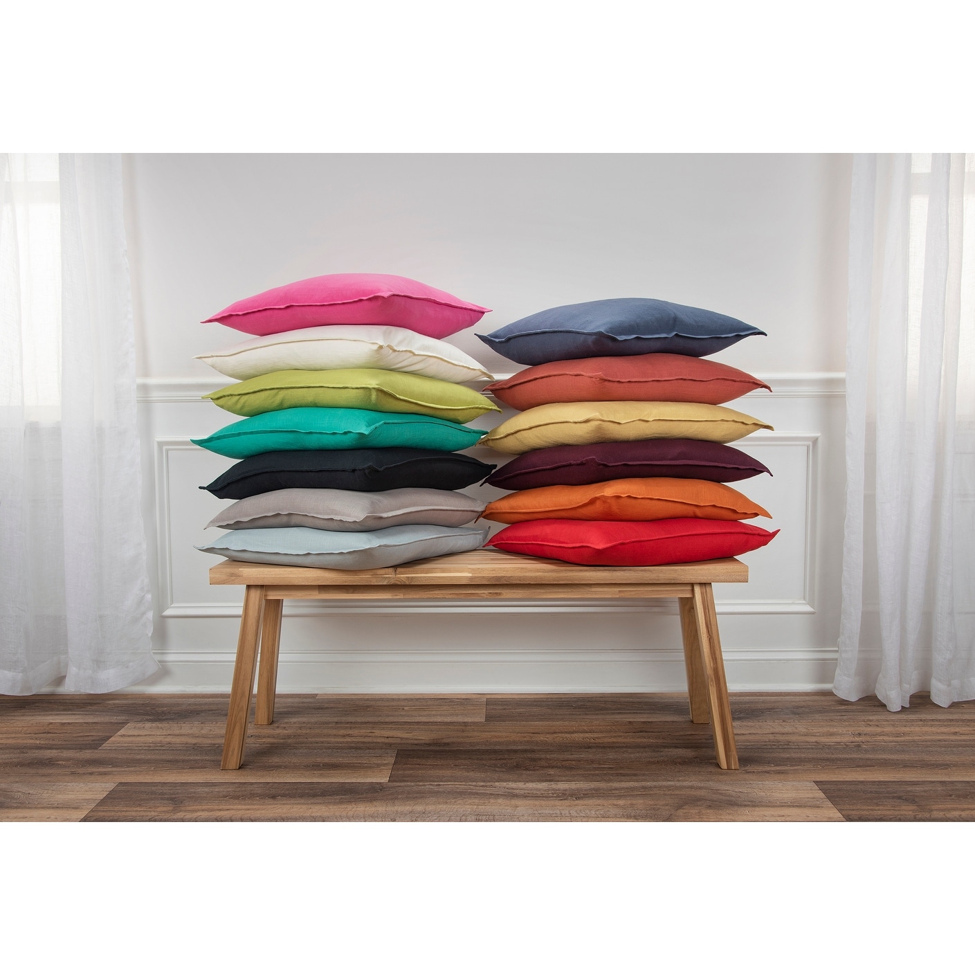 Rizzy Home Cotton Slub Solid Decorative Throw Pillow, 20x20