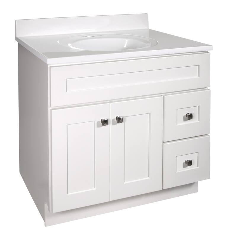 Design House Cultured Marble Vanity Top 37-Inch Single Bowl Sink