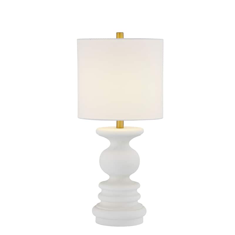 Raven 26" Table Lamp with Linen Shade, White (Set of 2)