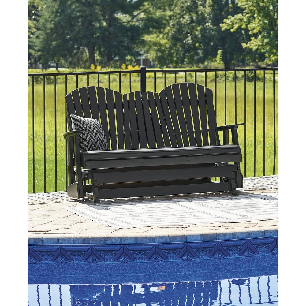 Signature Design by Ashley Hyland wave Outdoor Glider Loveseat - 67" W x 31.5" D x 41.75" H