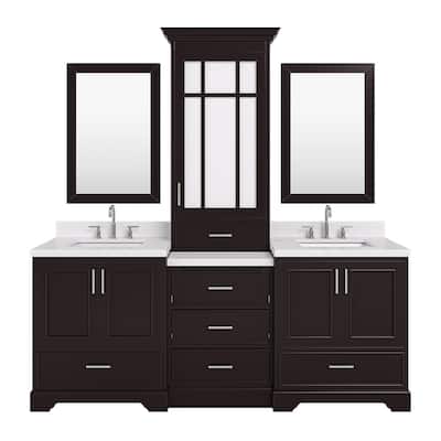 Ariel M085DCQR Stafford 84" Free Standing Double Basin Vanity Set with