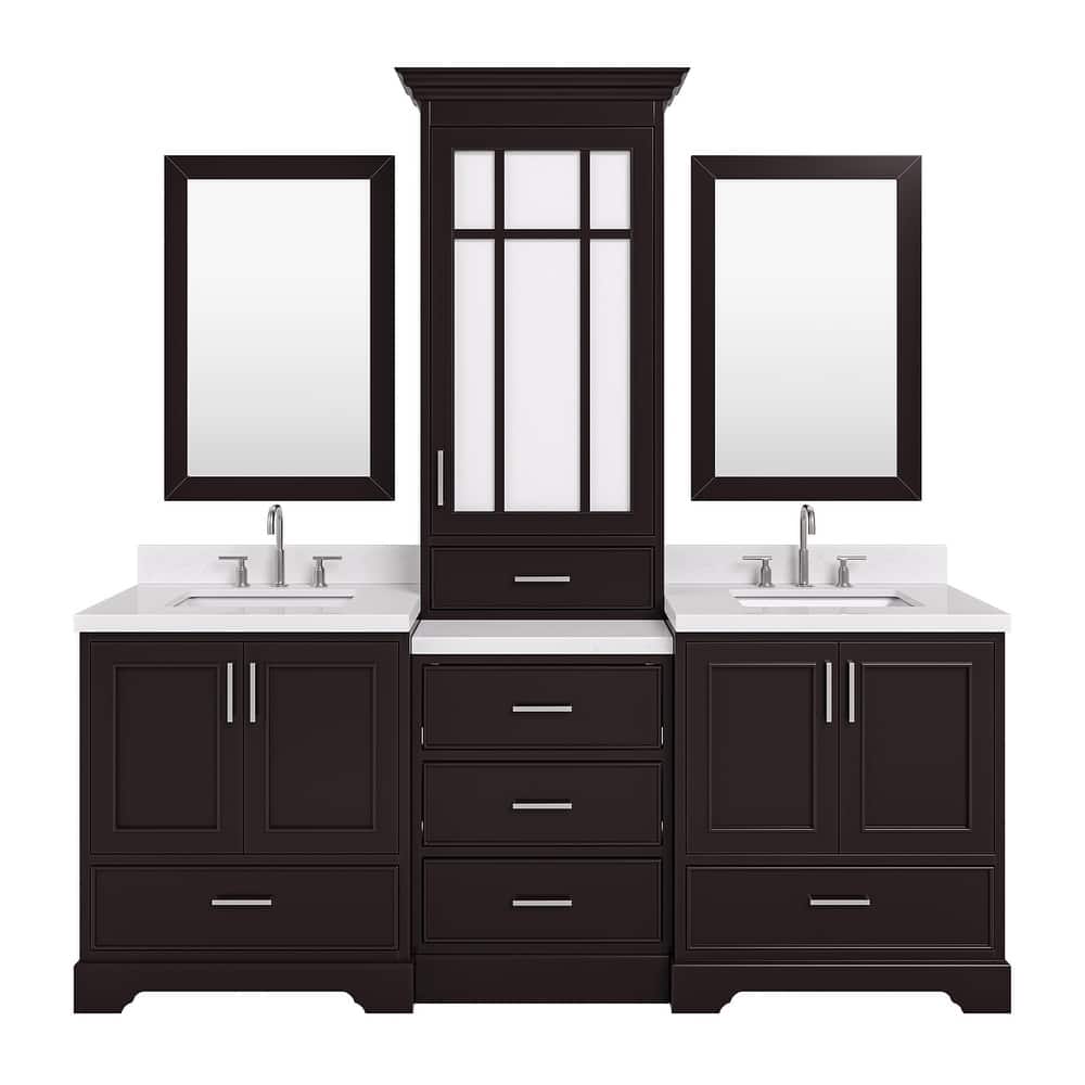 Ariel M085DCQR Stafford 84" Free Standing Double Basin Vanity Set with