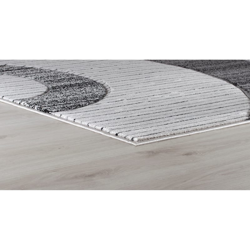 Glamour Collection Geometric Polypropylene Area Rug