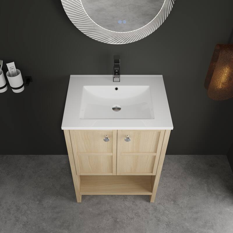 24" Freestanding Bathroom Vanity whit Ceramic Sink