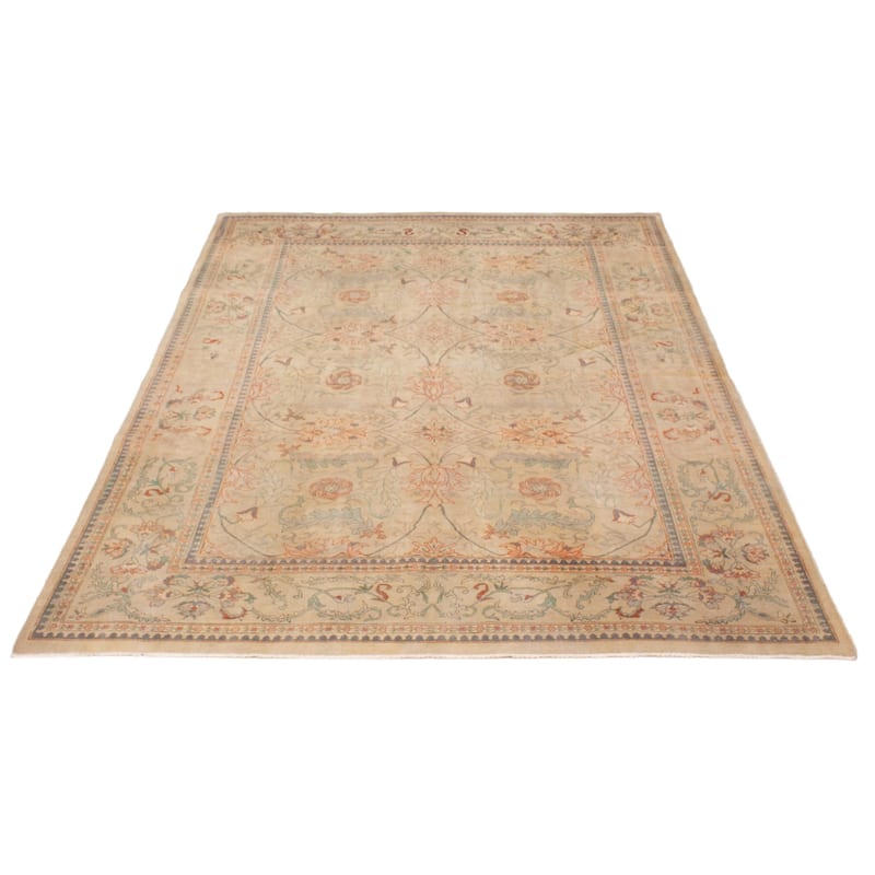 ECARPETGALLERY Hand-knotted Antalya Vintage Khaki Wool Rug - 8'0 x 9'9