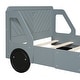 preview thumbnail 19 of 28, White Car Platform Bed with Safety Rails & Wheels - Fun for Kids