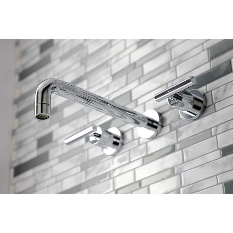 Manhattan 3-Hole Wall Mount Roman Tub Faucet in Brushed Brass