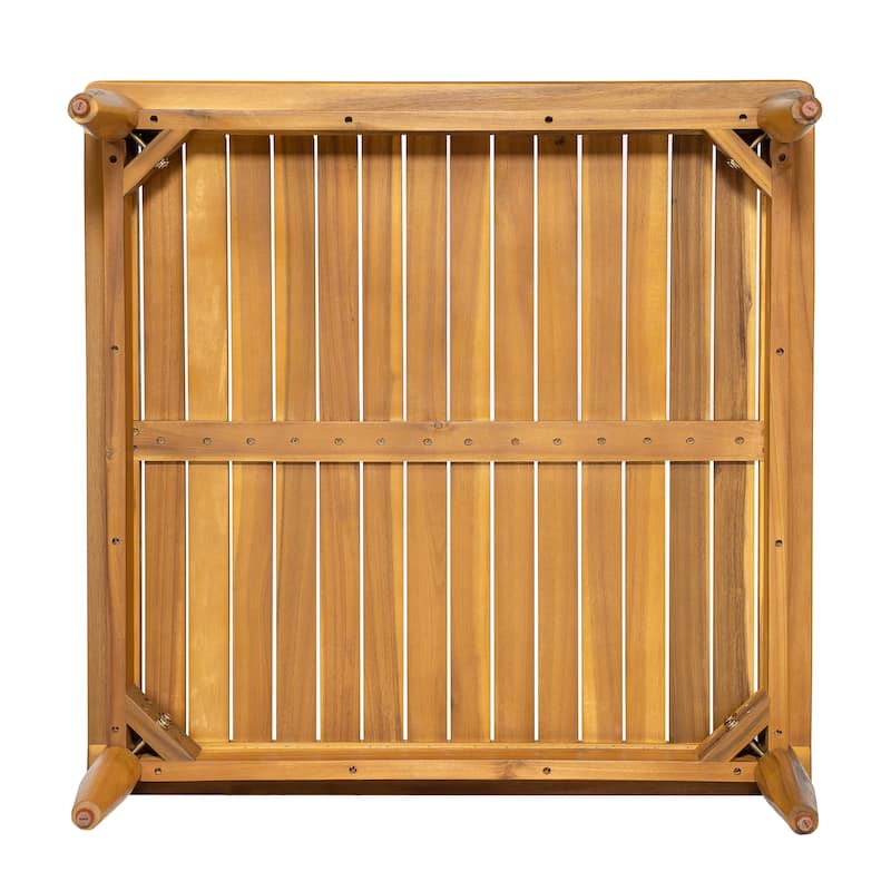 Scott Living - Sorrel Patio Acacia Square Coffee Table with Slatted Rustic Texture