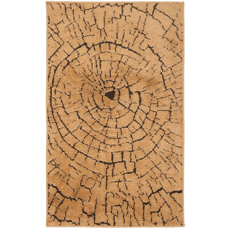 SAFAVIEH Kashmir Pamella Abstract Silky Polyester Rug - 8' x 10' - Camel/Brown