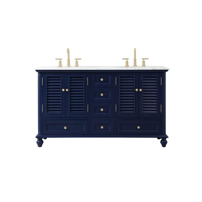 Elegant Lighting VF30560D Rhodes 60" Free Standing Double Basin Vanity - Blue