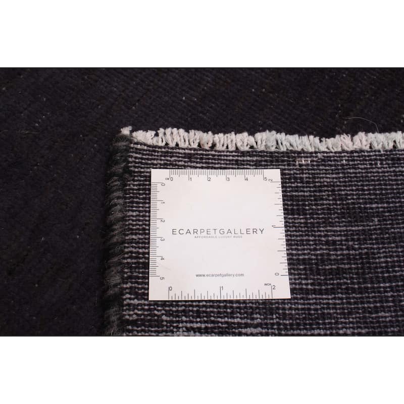 ECARPETGALLERY Hand-knotted Color Transition Black Wool Rug - 4'10 x 7'1