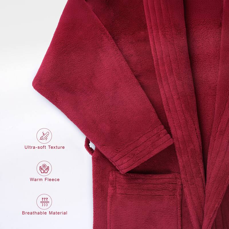 American Soft Linen Women Robe Warm Fleece Woman Bathrobe