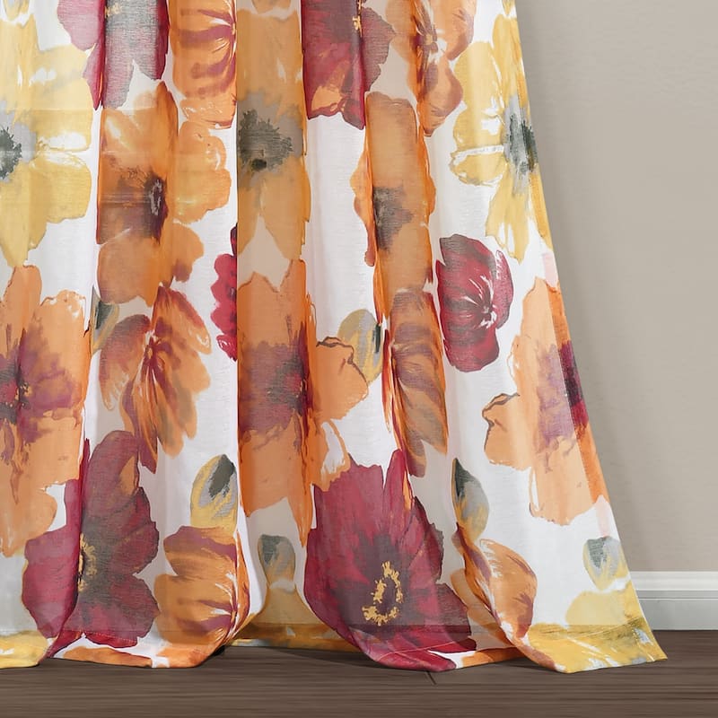 Lush Decor Leah Sheer Window Curtain Panel Pair - 84" x 52"