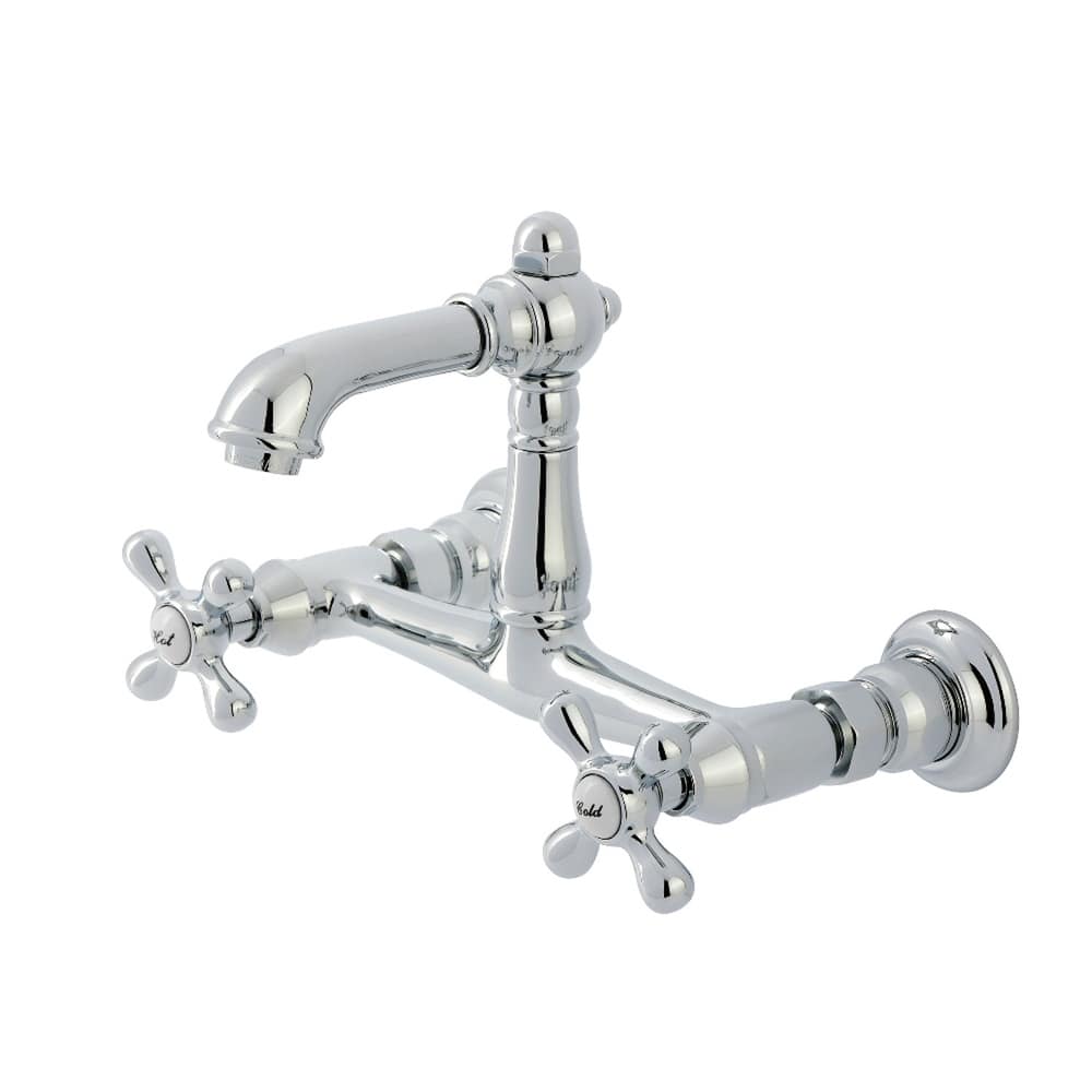 Kingston Brass English Country Two-Handle 2-Hole Wall Mount Bathroom Faucet