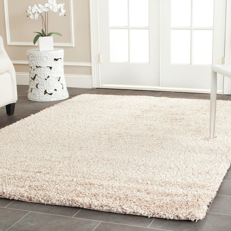 SAFAVIEH California Premium Shag Izat 2-inch Thick Area Rug - 5'3" x 7'6" - Beige