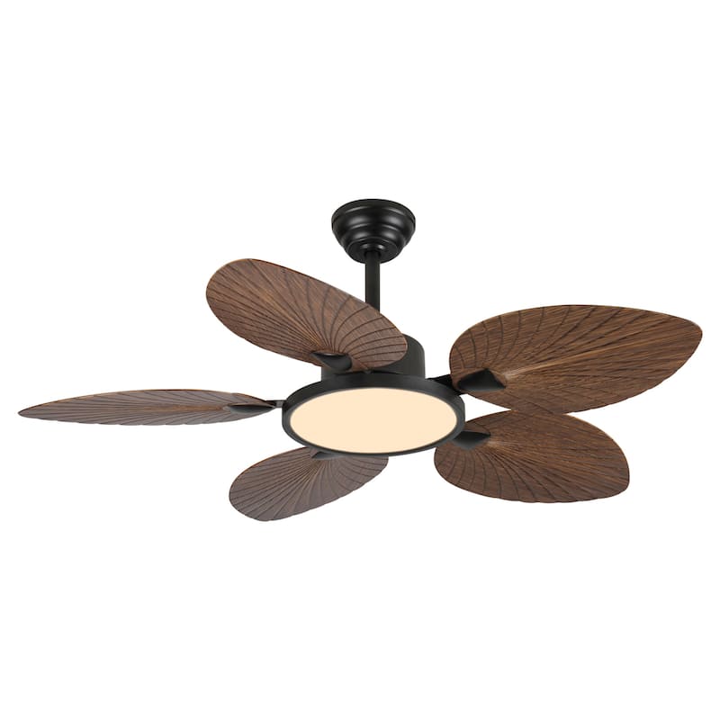 52inch Tropical Palm Leaf Ceiling Fan with Lights and Remote Control