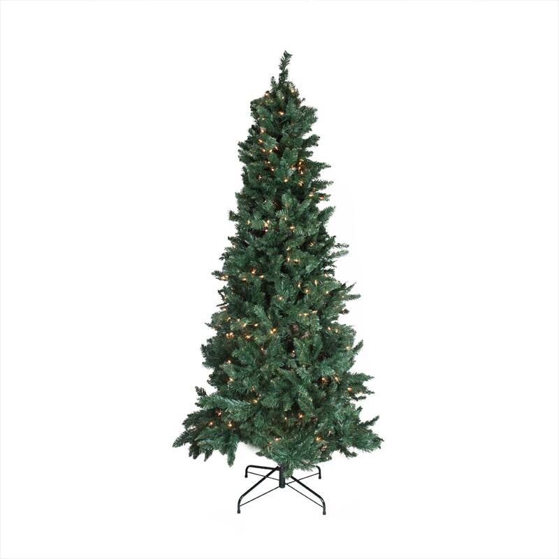9' Pre-lit Slim Pine Artificial Christmas Tree, Clear Lights - 9 Foot