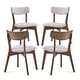 preview thumbnail 10 of 170, Chazz Mid-Century Modern Upholstered Rubberwood Dining Chairs (Set of 2/4) by Christopher Knight Home 4-Piece - Light Beige + Walnut