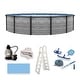 preview thumbnail 1 of 5, Blue Wave Montilla 52-in Deep Steel Wall A/G Swimming Pool w/ 6-in Top Rail Pool Package 15-ft Round
