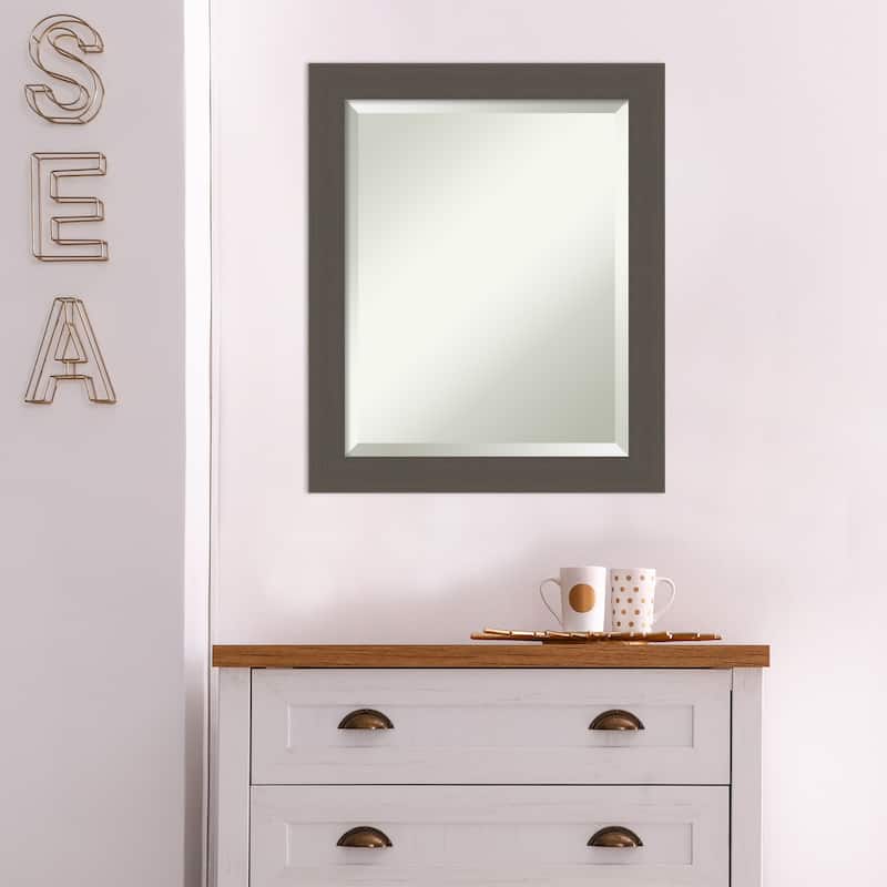 Beveled Wall Mirror - Brushed Nickel Frame