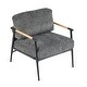 preview thumbnail 25 of 30, Modern Accent Chair with Plush Cushions, Minimalist Metal Frame, and Wooden Armrest Design