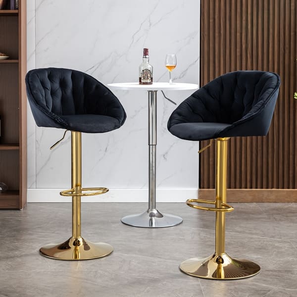 Adjustable Height Barstool with Metal Base and Footrest pc Bed