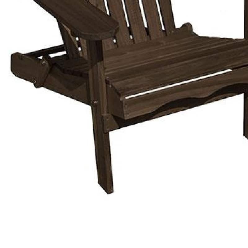 Geli Outdoor Adirondack Chair, Slatted Back, Weathered Gray Wood