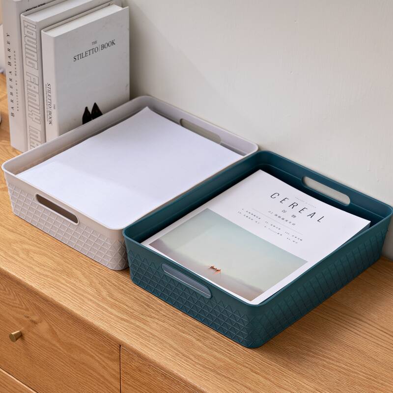 HANAMYA Storage Bin Organizer with Handle | Stationery Organizer | Desk Drawer Organizer, Set of 6