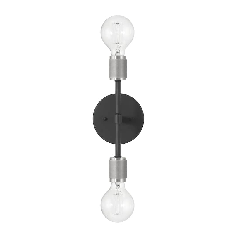 Maxim Metal Exposed 2-Bulb Wall Sconce - 6.4"L x 5.0"W x 19.0"H