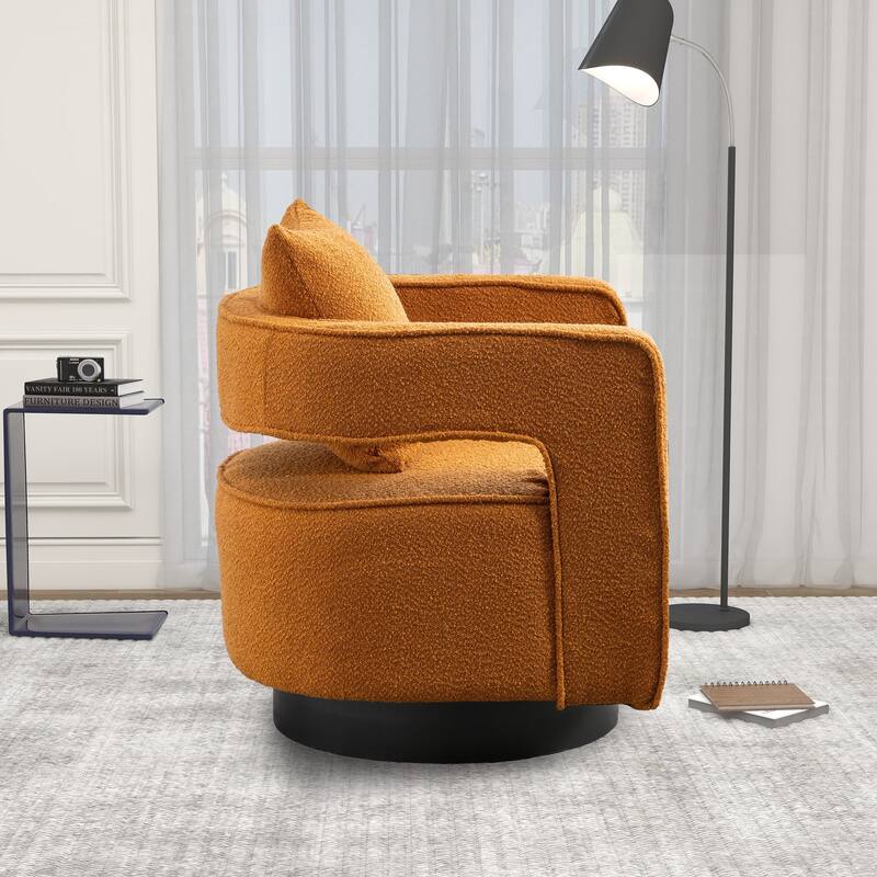 Swivel Accent Open Back Chair Modern Comfy Sofa Chair With Base For Nursery Bedroom Living Room Hotel Office