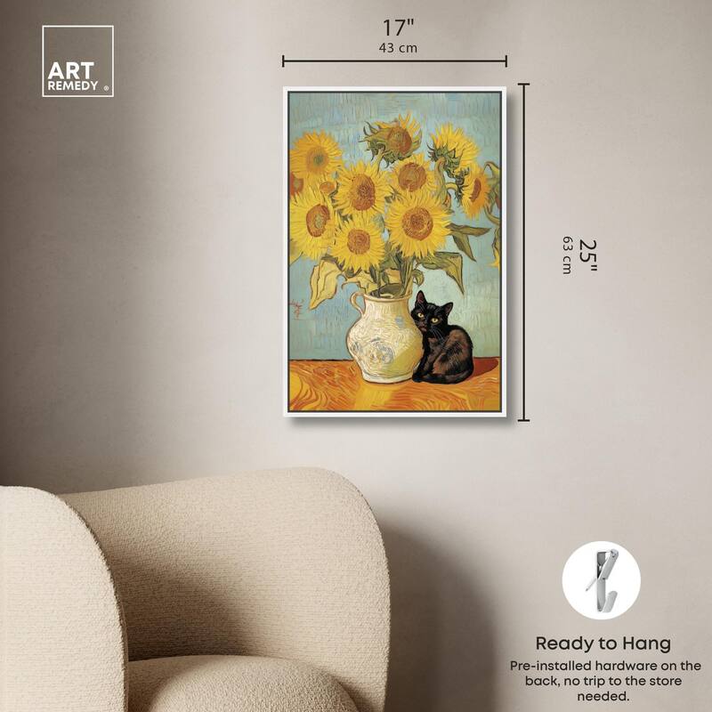 Sunflower Kitten Canvas by Art Remedy
