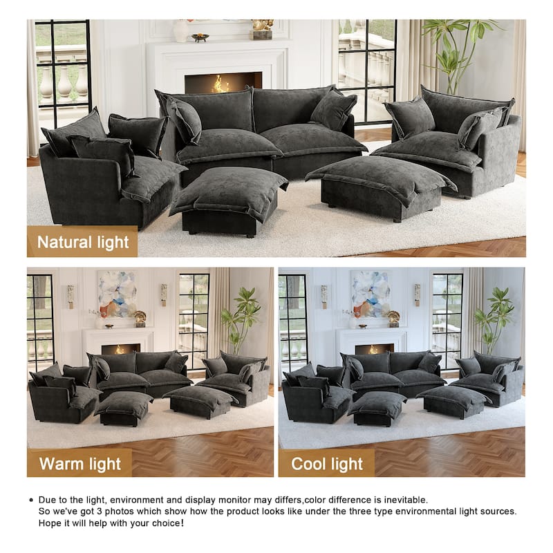 6-Piece Chenille Cloud Modular Living Room Set