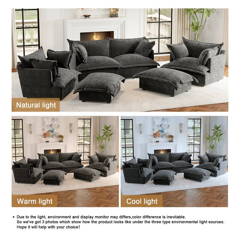 Cloud Chenille Upholstered Modular Sectional Sofa